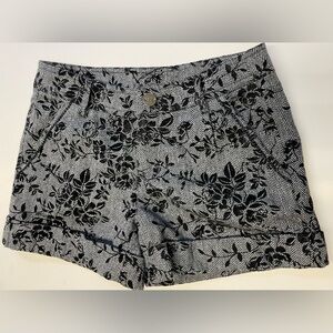 Yedina wool w velvet trim grey /black shorts w working pockets womens size Small